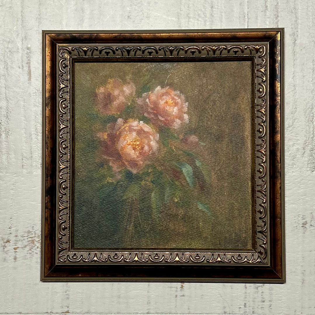 Plum Peony- original oil on paper by Alicia Cook