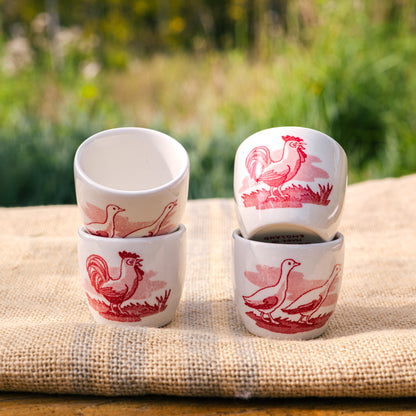 Burleigh English transferware egg cups - set of 4