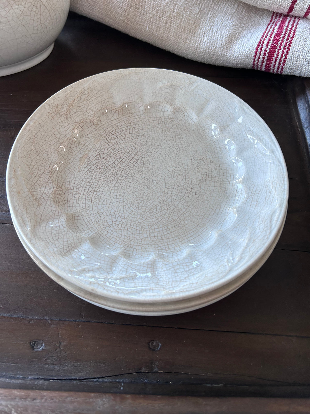 Set of 3 Antique ironston Plates mid-19th century