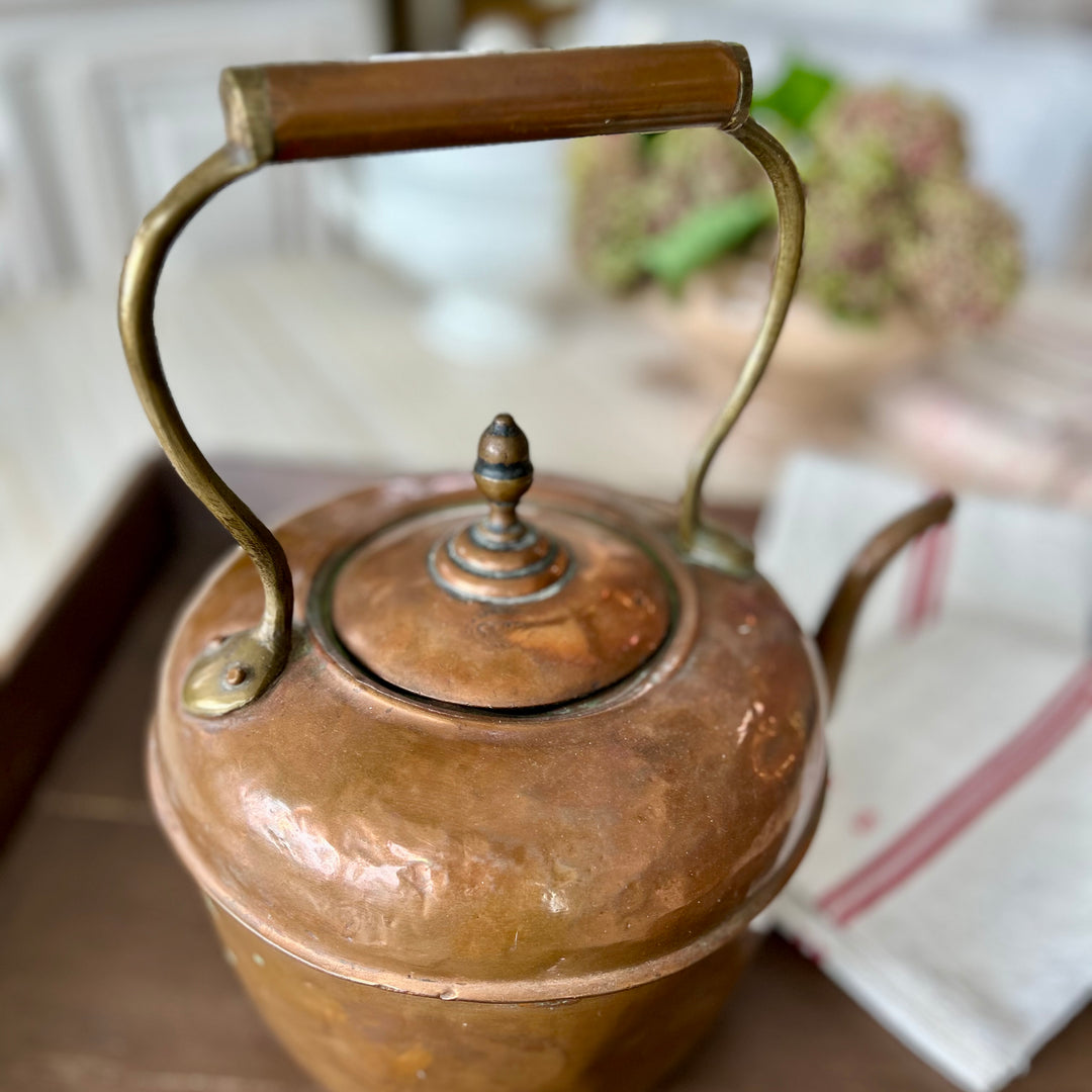 Victorian English Copper Tea Kettle
By Maurice Cohn & Co., London
c. 1890
