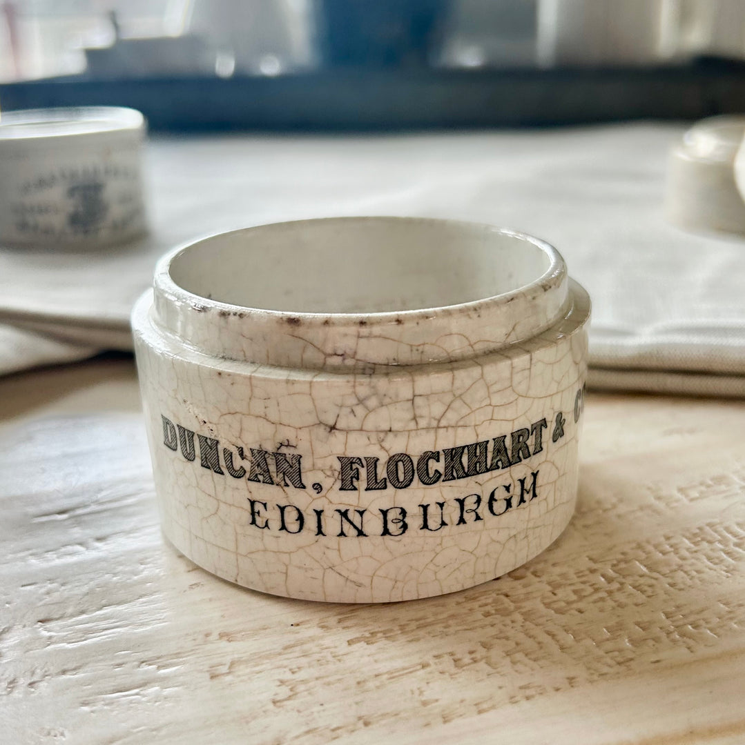 Antique Duncan, Flockhart & Co. Ointment Pot
Edinburgh, c. 1880–1900