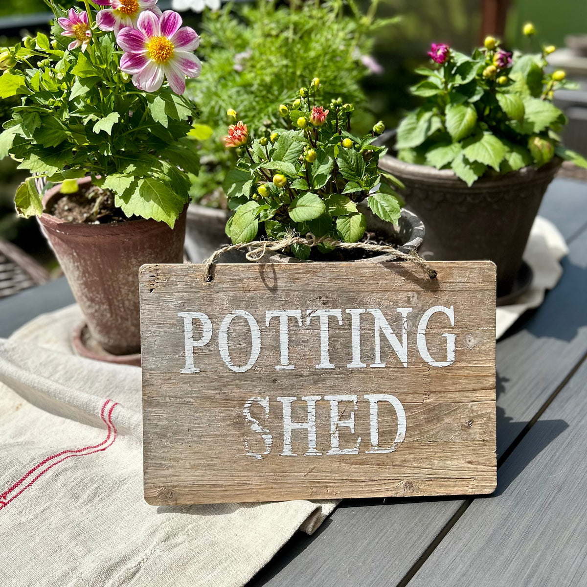Vintage “potting shed” wooden sign