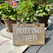 Vintage “potting shed” wooden sign