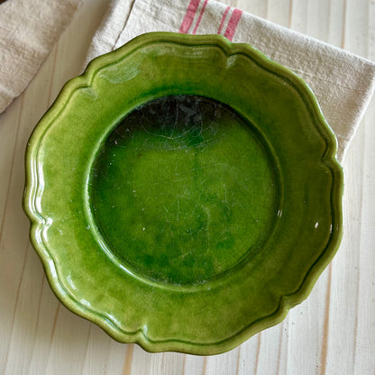 Collected Set of 11 Biot Provence Green Faïence Plates