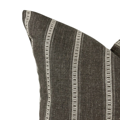 Charlie | Brown stripe woven pillow cover