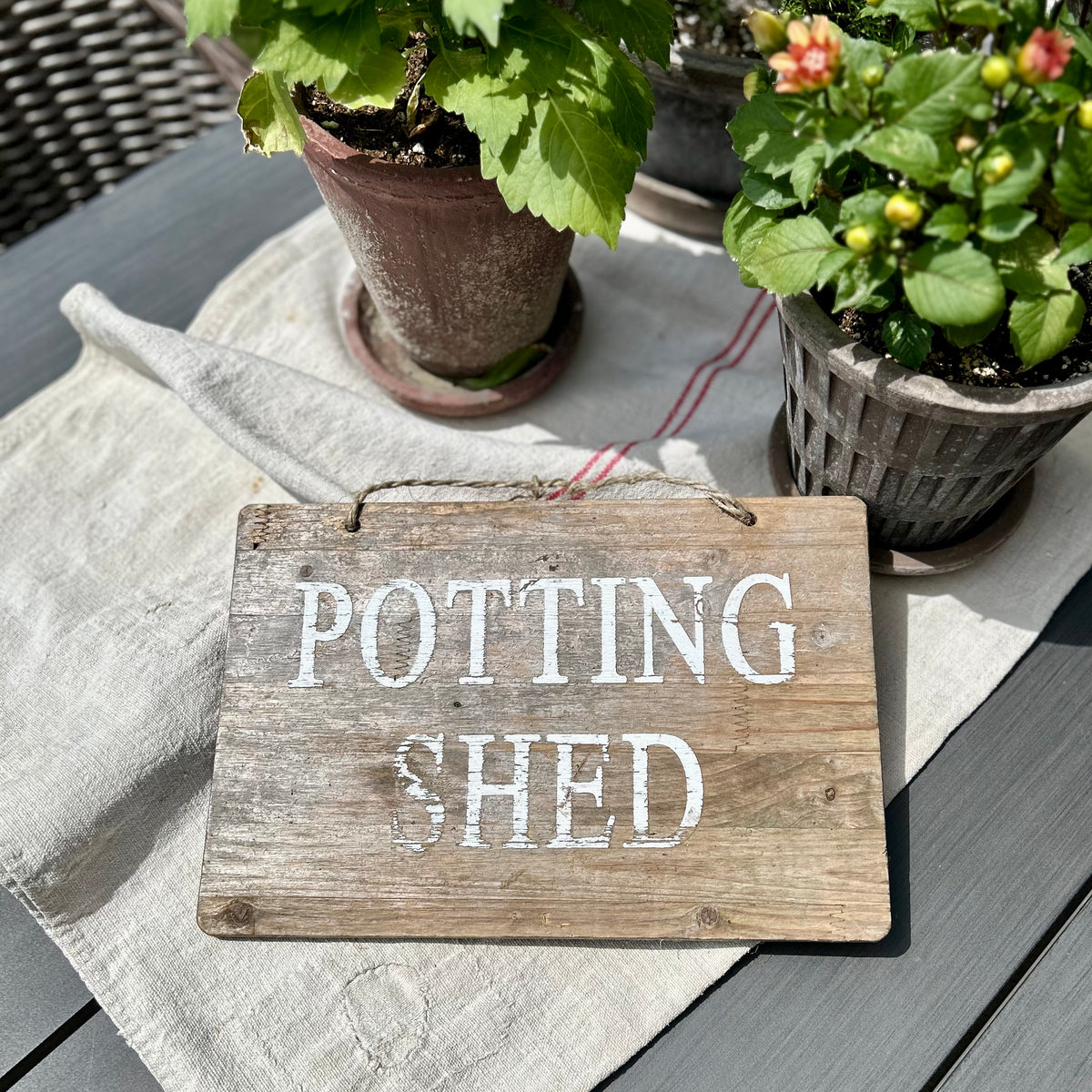 Vintage “potting shed” wooden sign
