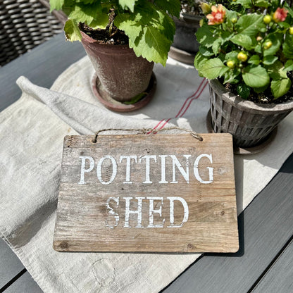 Vintage “potting shed” wooden sign
