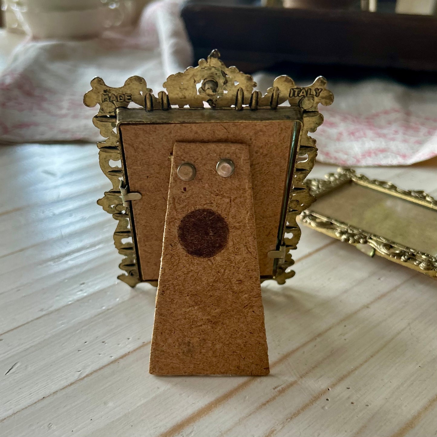 Small Vintage Italian Brass Frame