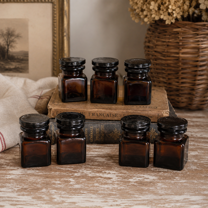 Vintage Amber Glass Ink Bottles | c. 1920s–1940s - sold individually