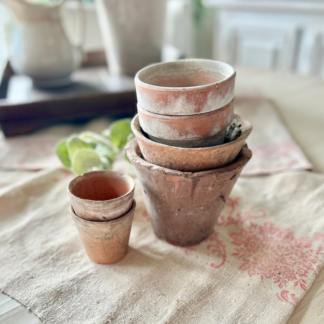 Antique French Terracotta Garden Pots