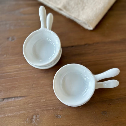 Vintage Ironstone Condiment Scoops (Set of 4)