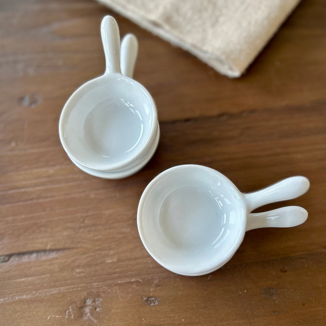 Vintage Ironstone Condiment Scoops (Set of 4)