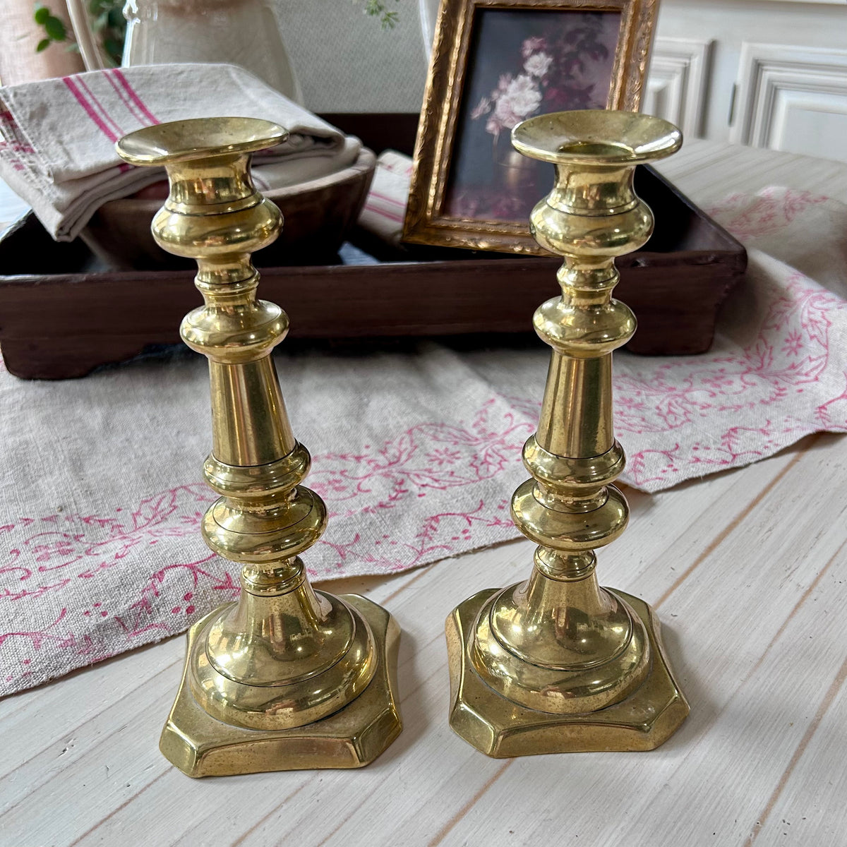 Pair of Antique English Brass Candlesticks|England, c. 1890–1915