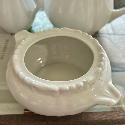Petite Vintage Ironstone Sugar Bowl