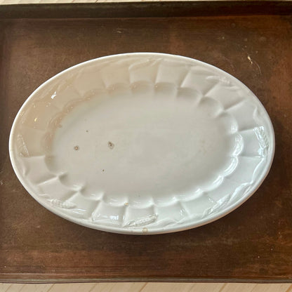 Antique English Ironstone Oval Platter — W. & E. Corn, Burslem