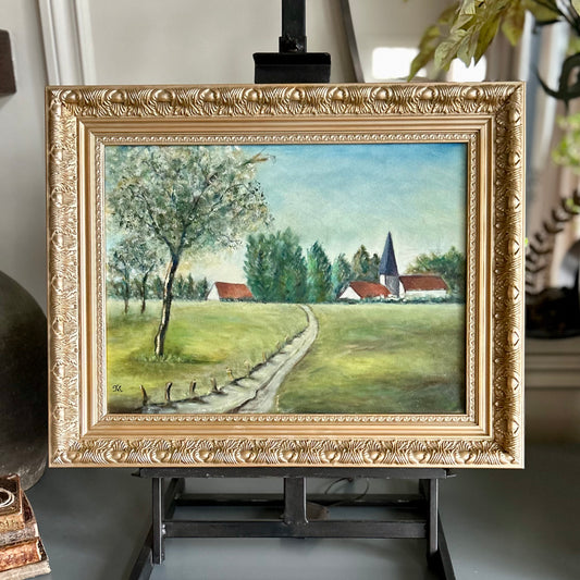 Quiet Path to the Village - oil on canvas