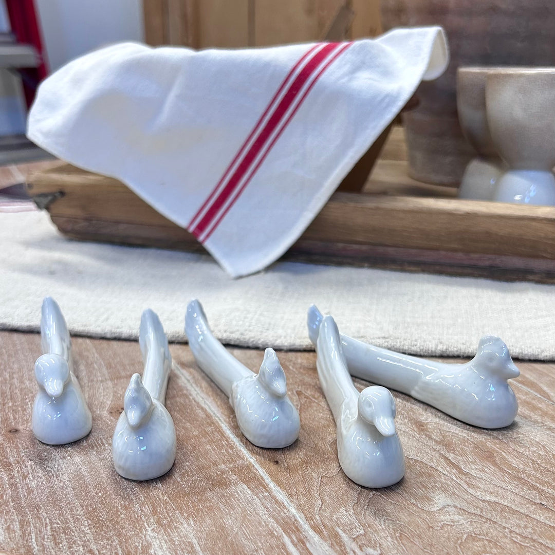Vintage French Pillivuyt Porcelain Bird Knife Rests