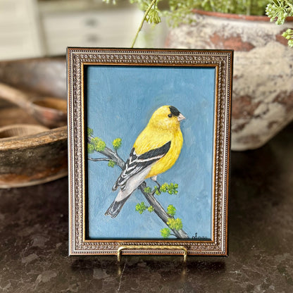 Golden song - framed original by Sarah Fehr