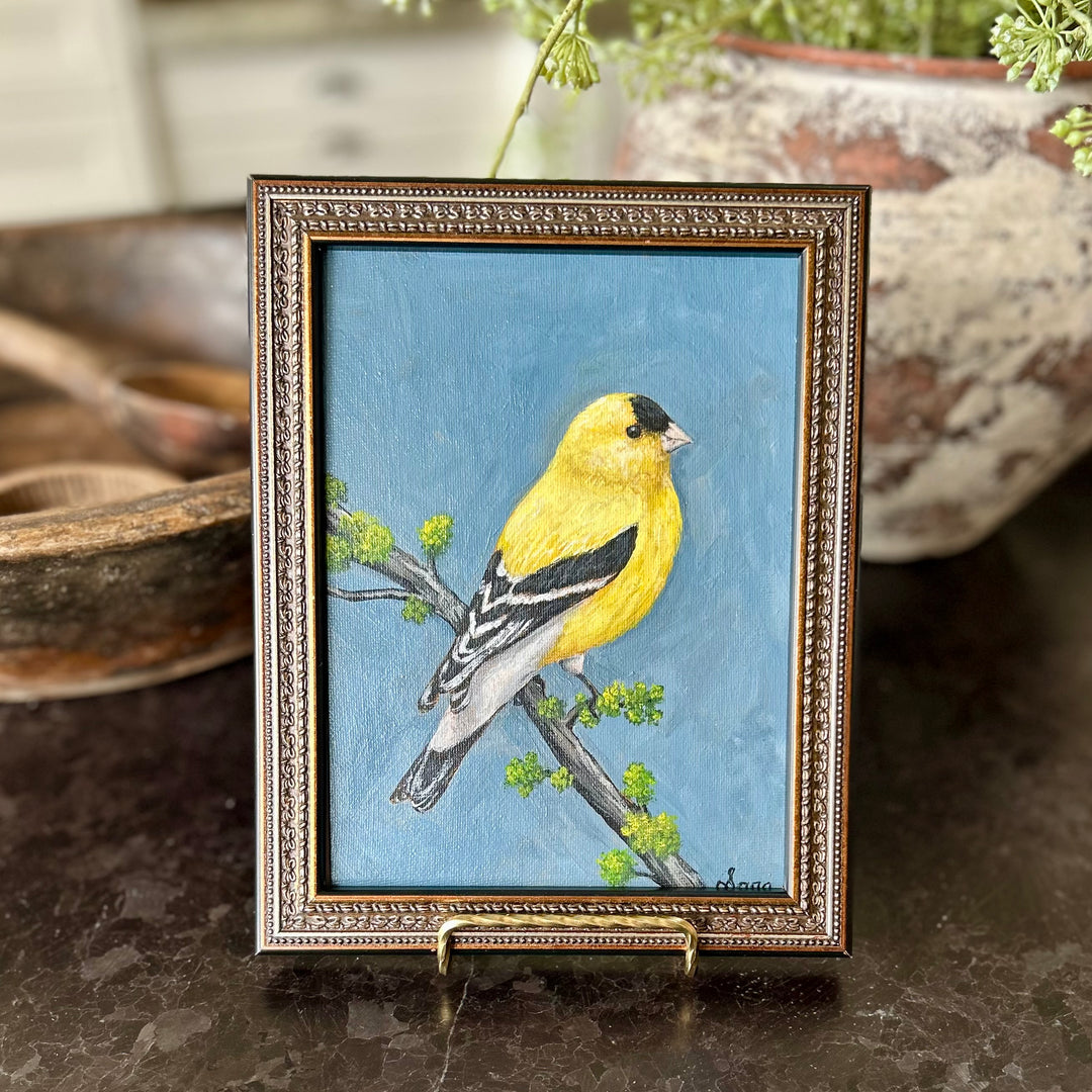 Golden song - framed original by Sarah Fehr