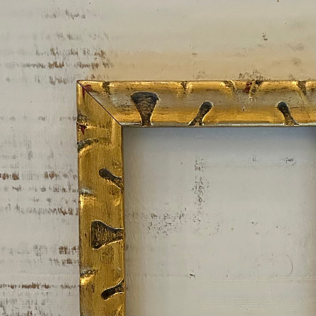 Vintage gilt frame with carved droplet detail