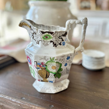 Antique Victorian Transferware Jug / Pitcher c.1850s–1870s