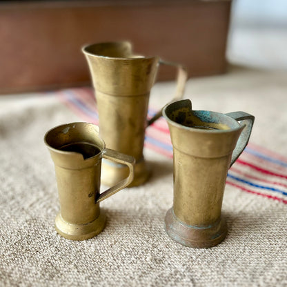 Antique 19th Century Graduated Brass Measures (Set of Three)