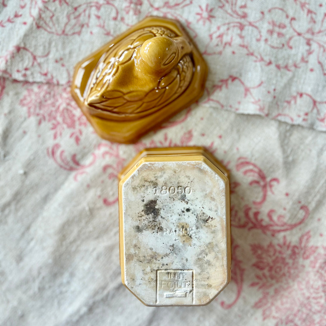 Vintage French country stoneware pâté terrine, mid-20th century