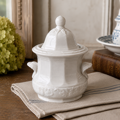 Antique J. Wedgwood Ironstone Covered Sugar Bowl
England, Circa 1880–1900