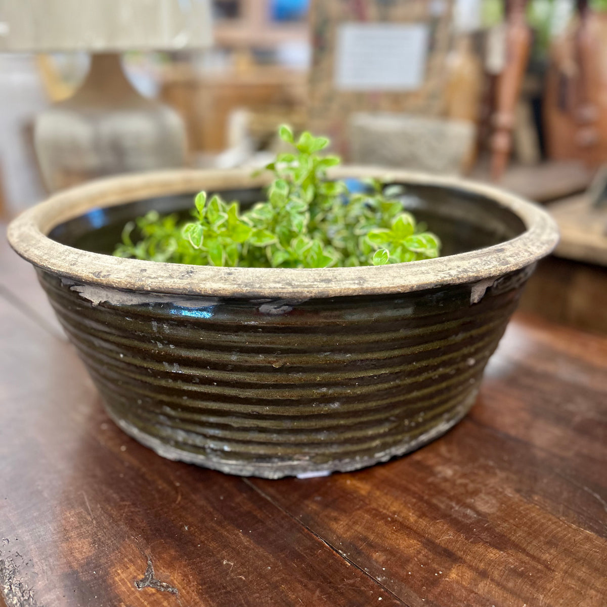 Antique European Glazed Earthenware Bowl