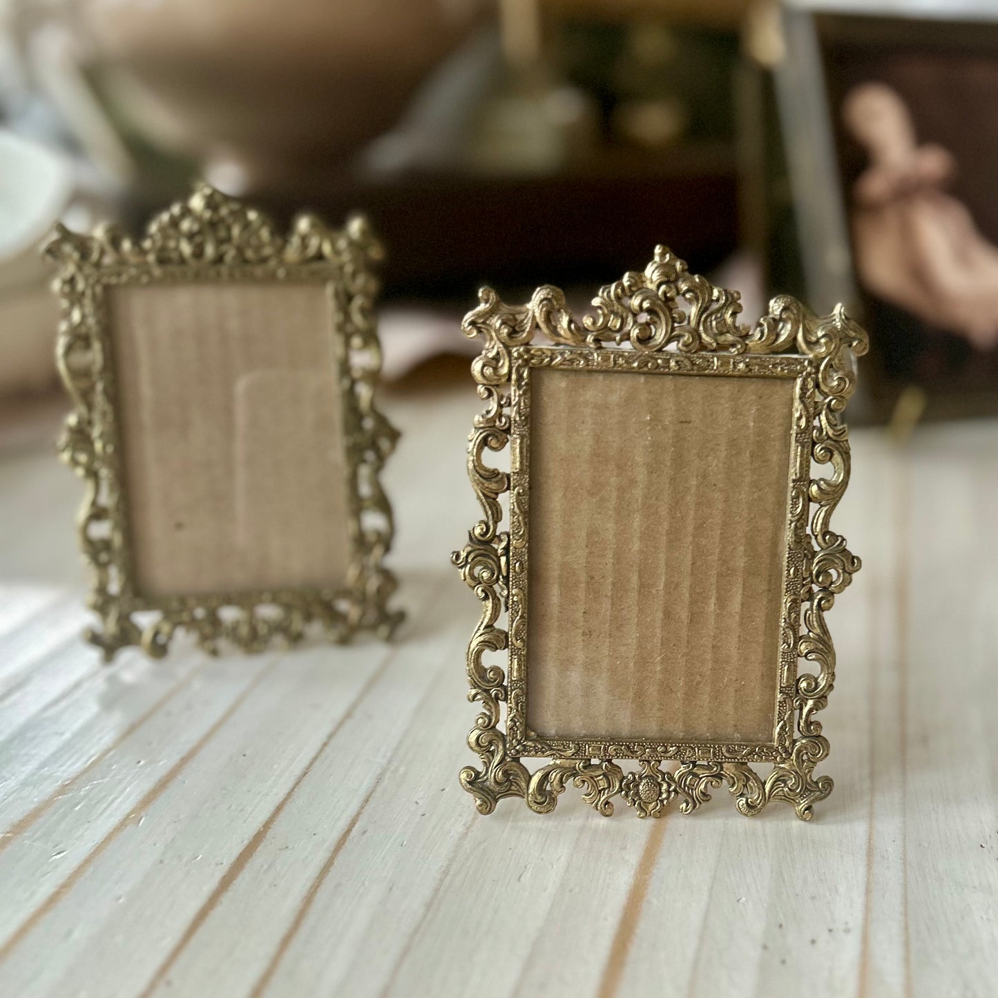 Small Vintage Italian Brass Frame