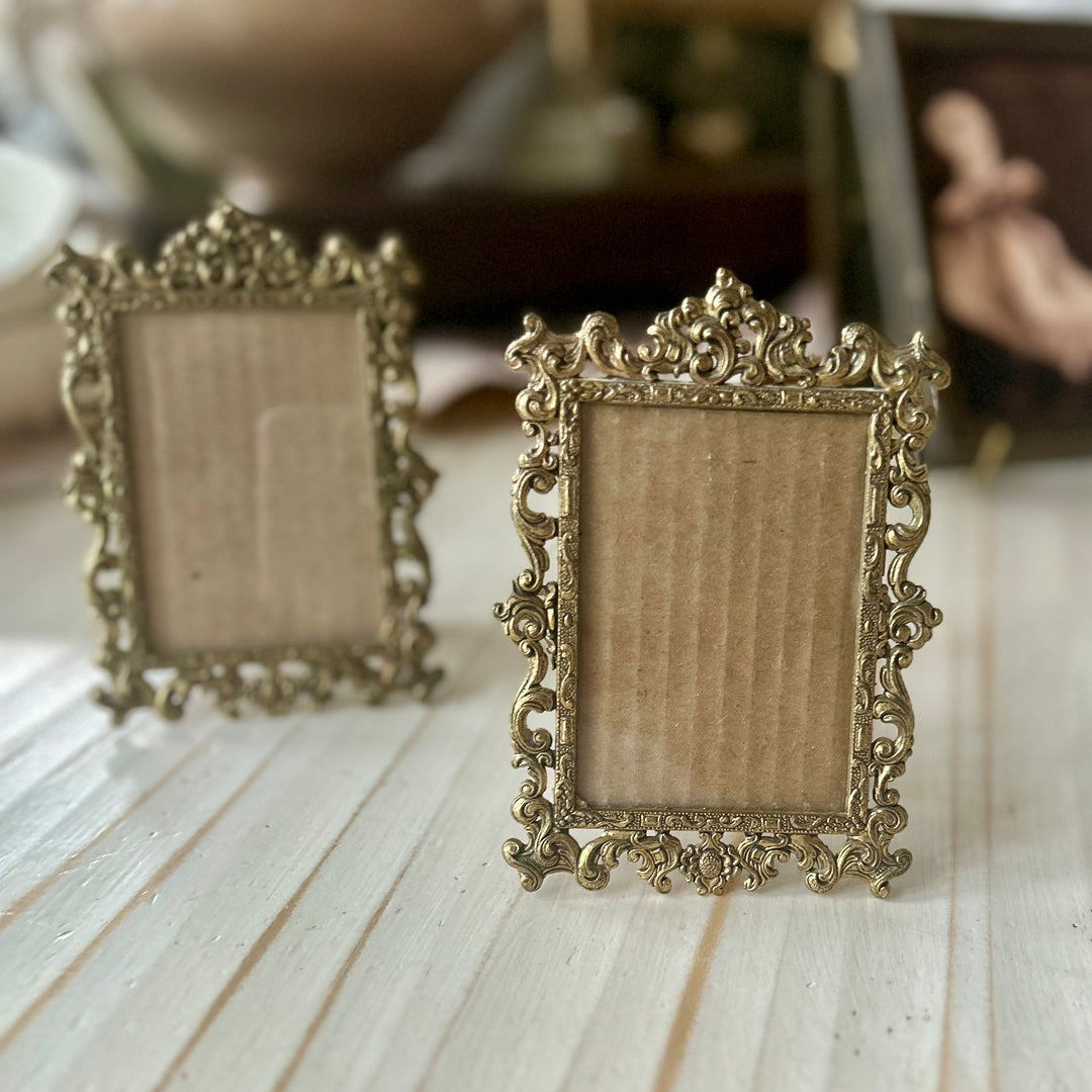 Small Vintage Italian Brass Frame