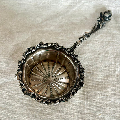 antique silver tea strainer