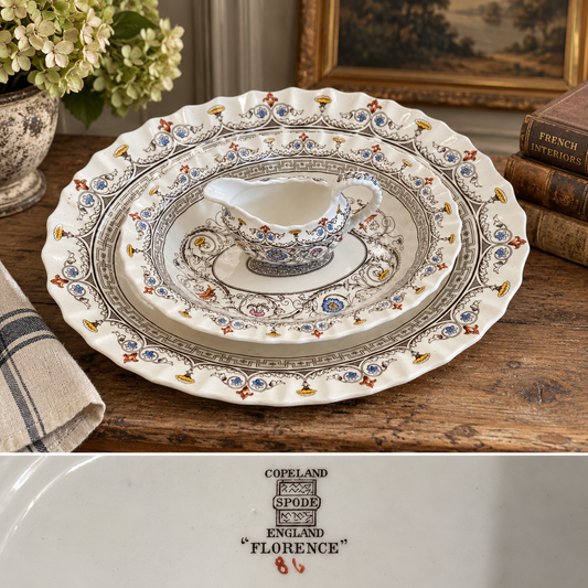 Antique Copeland Spode “Florence” Serving Set — Set of 3
