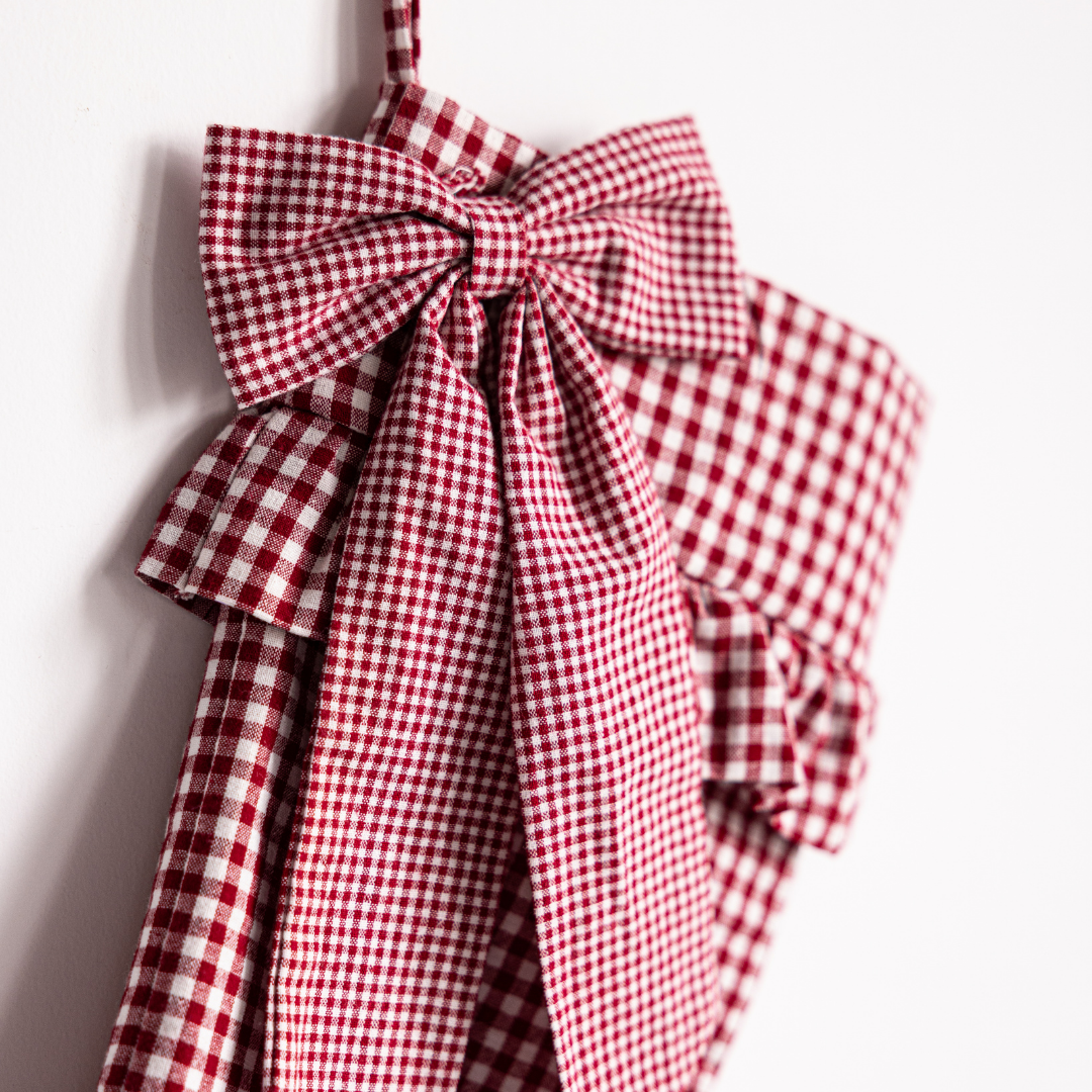 Red Gingham Bow Holiday Stocking