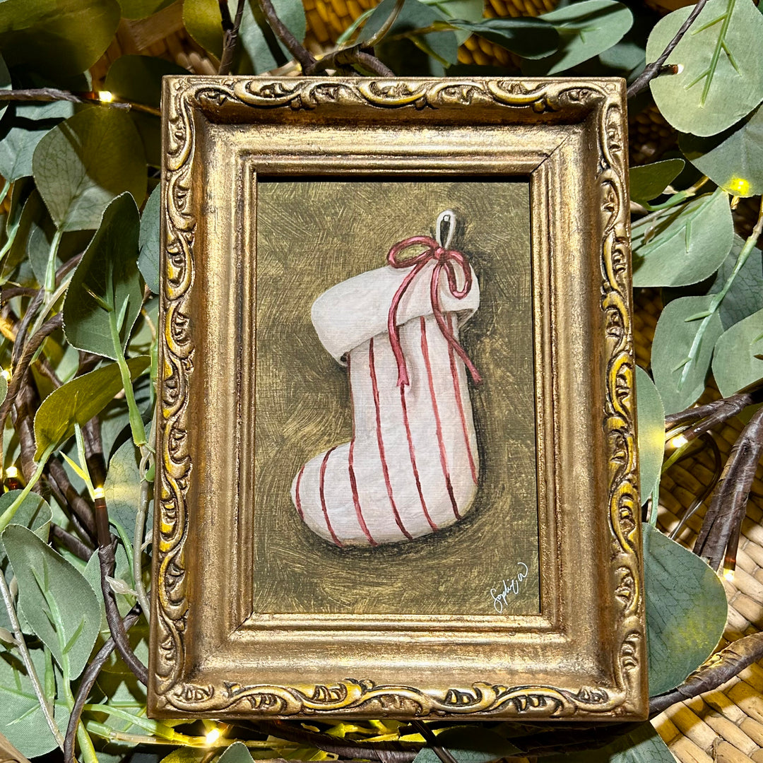 "Pinstriped Stocking" Framed Fine Art Print