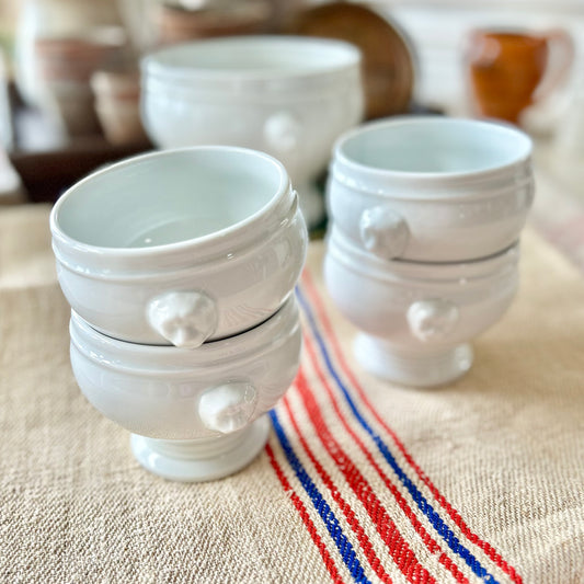 Set of Four pillivuyt French Lion-Head Soup Bowls
Mid to Late 20th Century | France