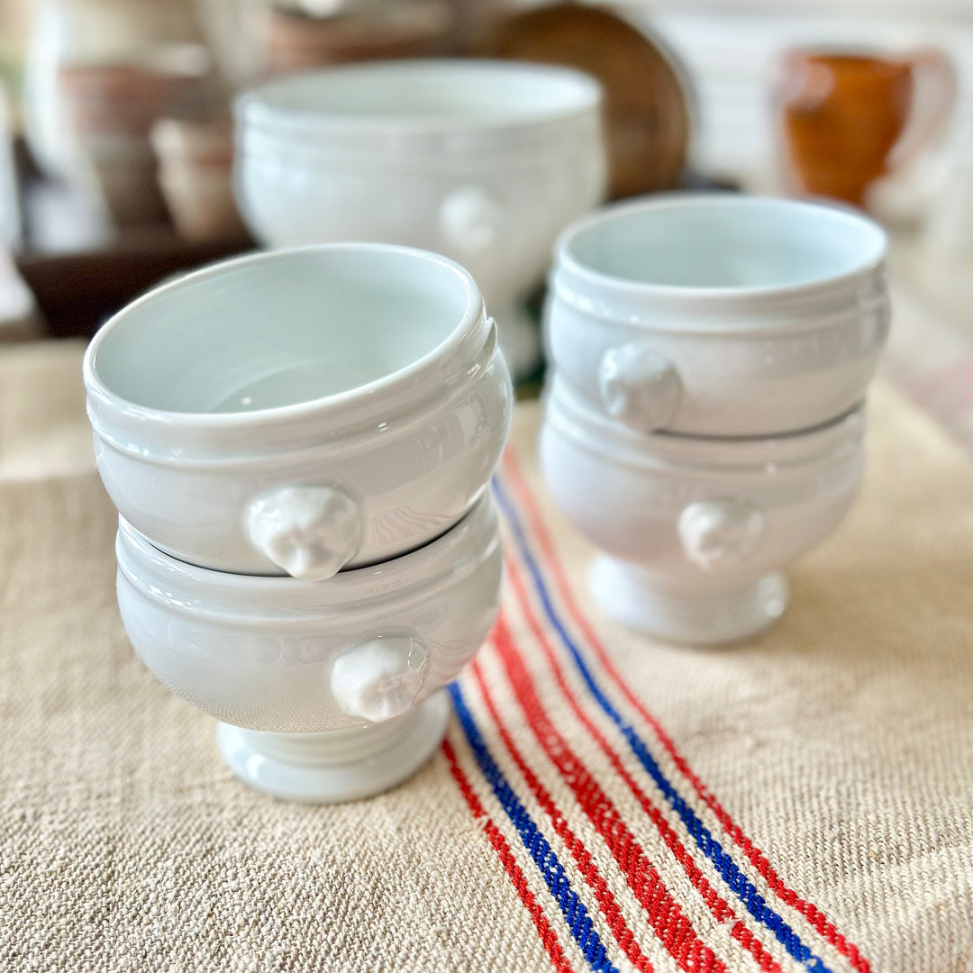 Set of Four pillivuyt French Lion-Head Soup Bowls
Mid to Late 20th Century | France