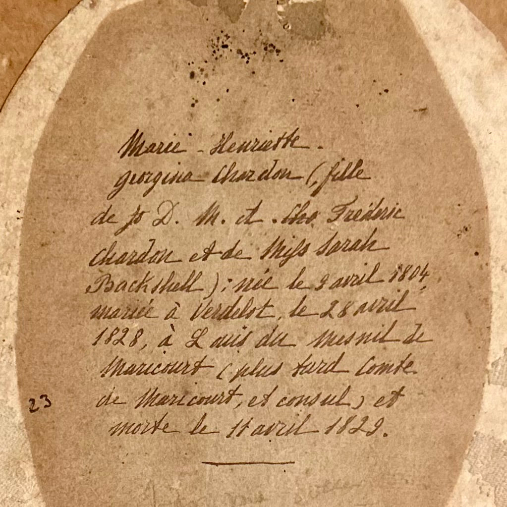 Portrait of Marie Henriette Georgina Chardin (1804–1829)