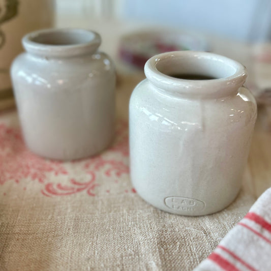 Antique French Stoneware Mustard Pots — L.A.B Lagny