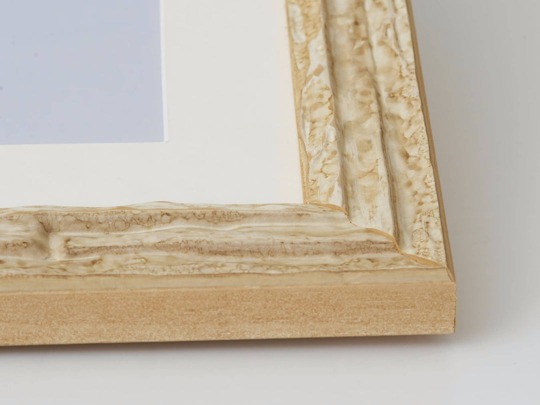 Marbleized Antique Ivory Finish Frame