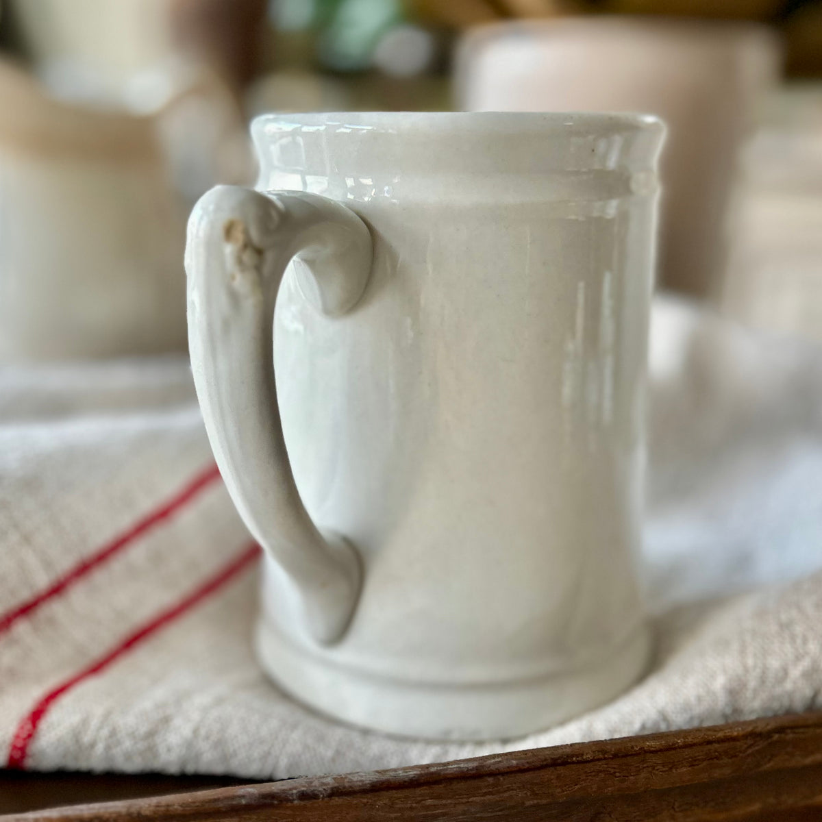 Antique White Ironstone Hotel Milk Jug