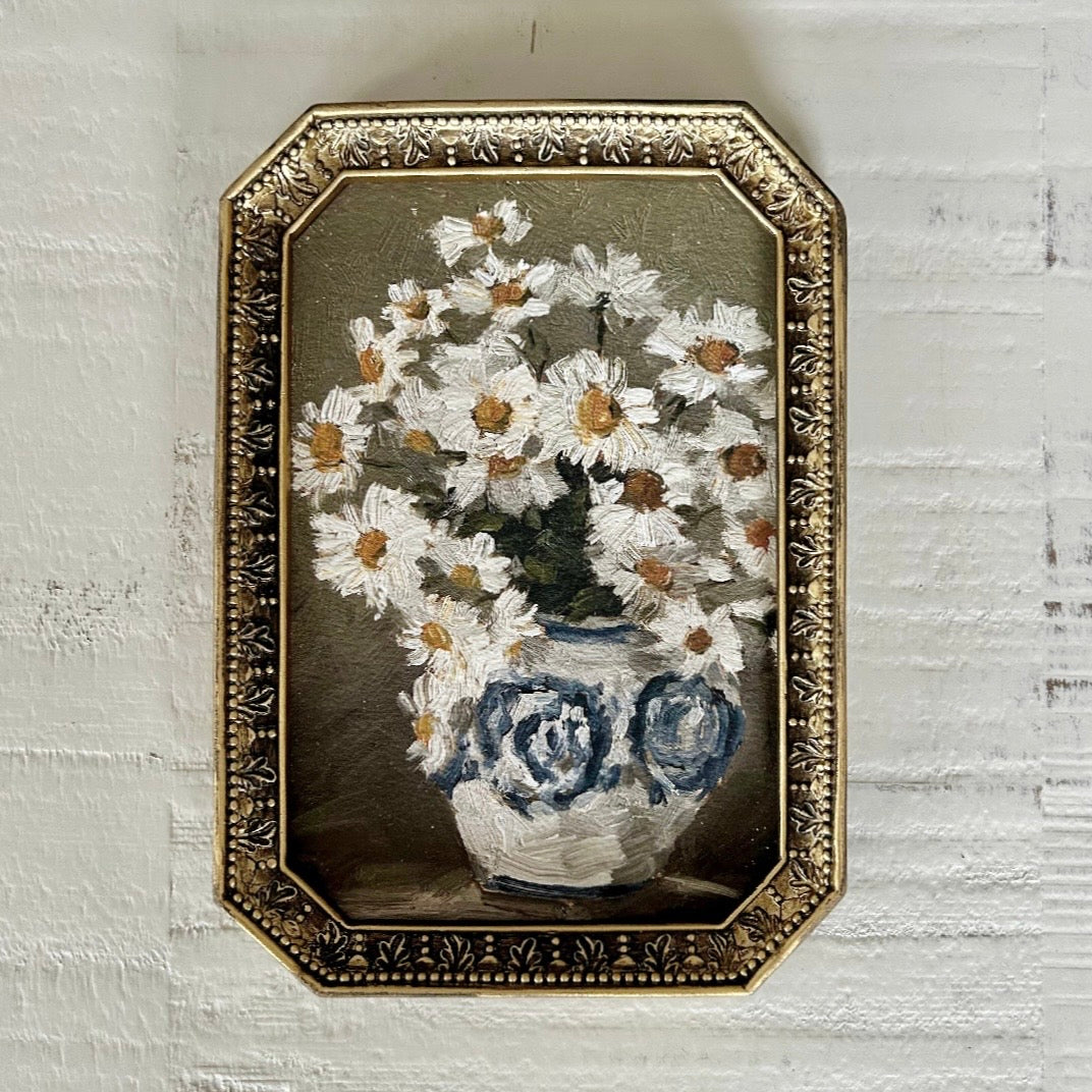 “daises in bloom” 4x6" (Framed)