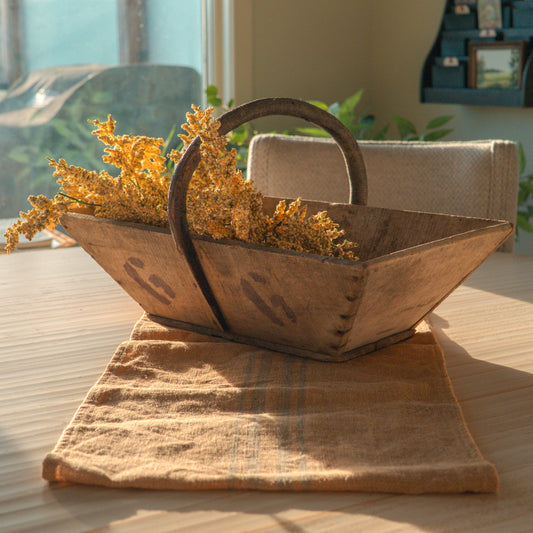 Antique French wooden harvest trug