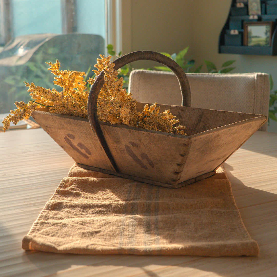 Antique French wooden harvest trug