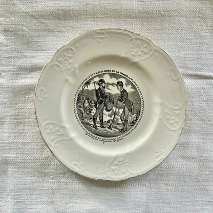 Set of Five Antique French Transferware Plates – Les Plaisirs de la Chasse, c.1850s