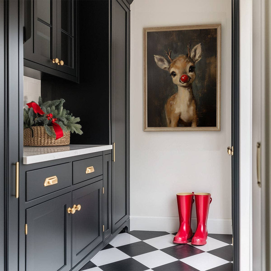 Rudolph Portrait Art Print (framed)