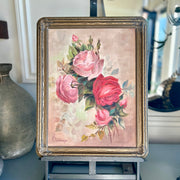 Vintage Floral Oil Painting in Gilt Frame