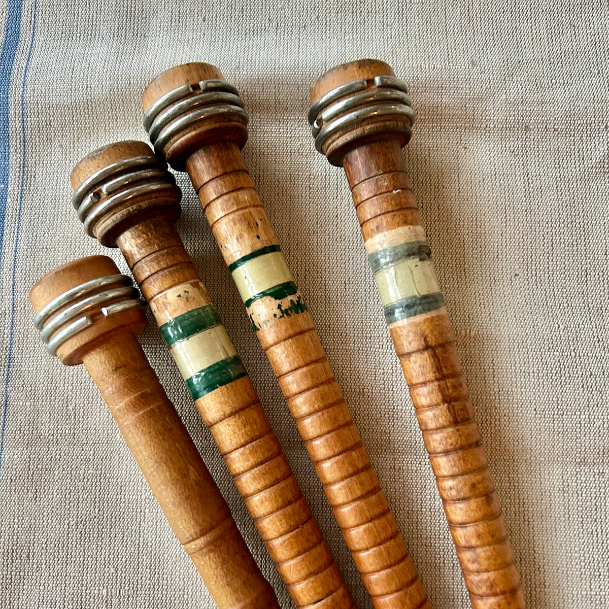 Set of Vintage English Mill Bobbins — Set of Four