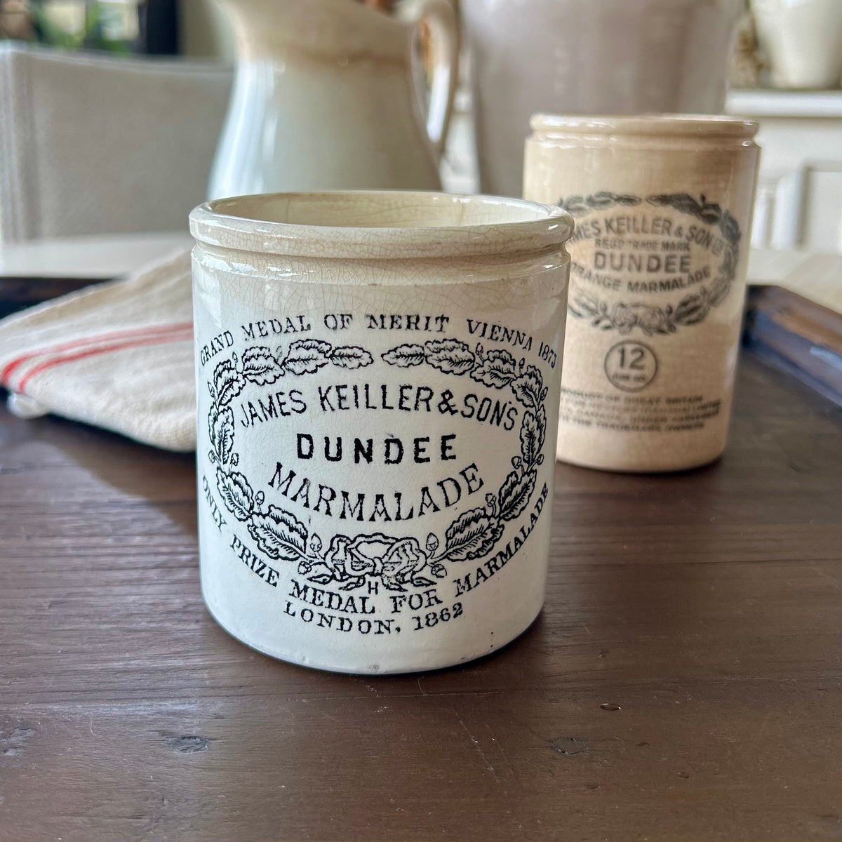 Antique James Keiller & Sons Dundee Marmalade Pot (Medal Transfer)