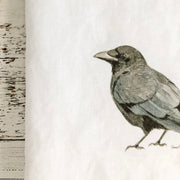 Black crow French linen tea towel